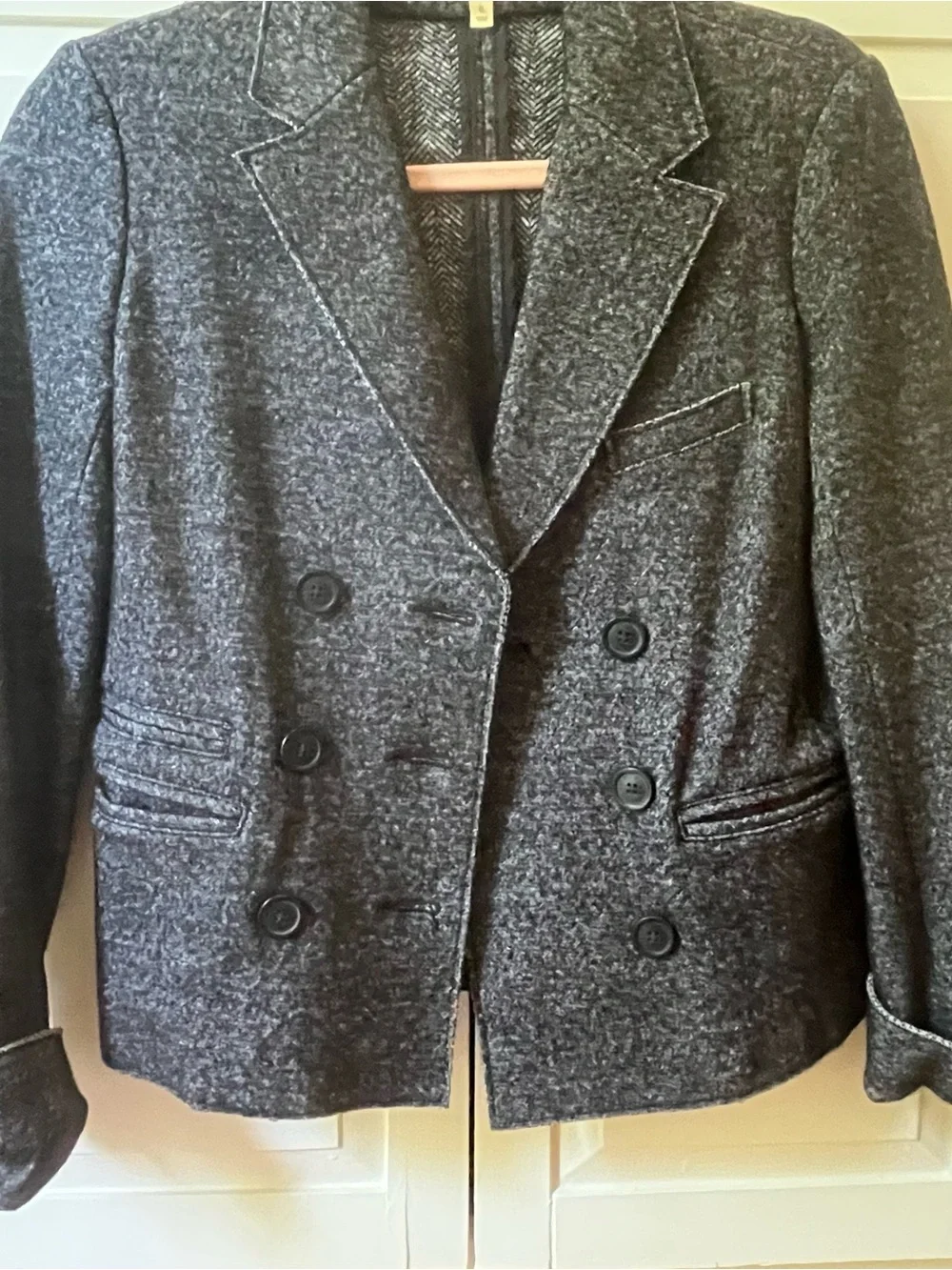 J. Crew Women's Charcoal Gray Double-Breasted Blazer